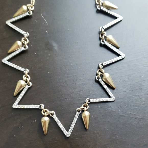 Gold and Silver Zigzag Necklace - Picture 4 of 7